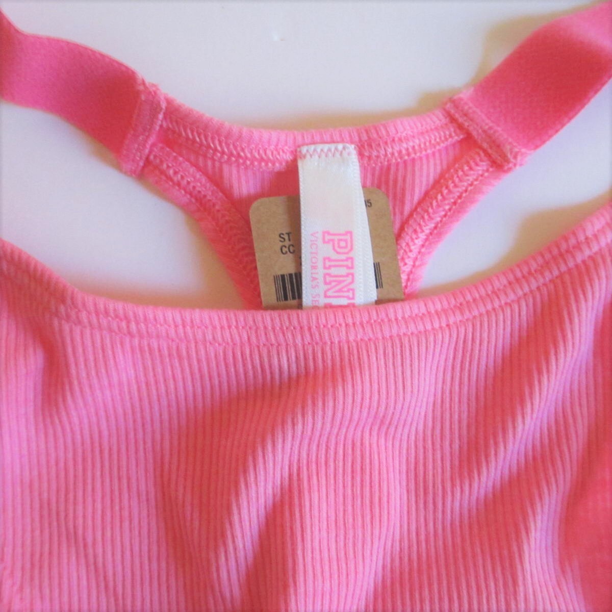 PINK Victoria’s Secret Cotton High Leg Logo Thong Panty S L XL Pink Ribbed nwt