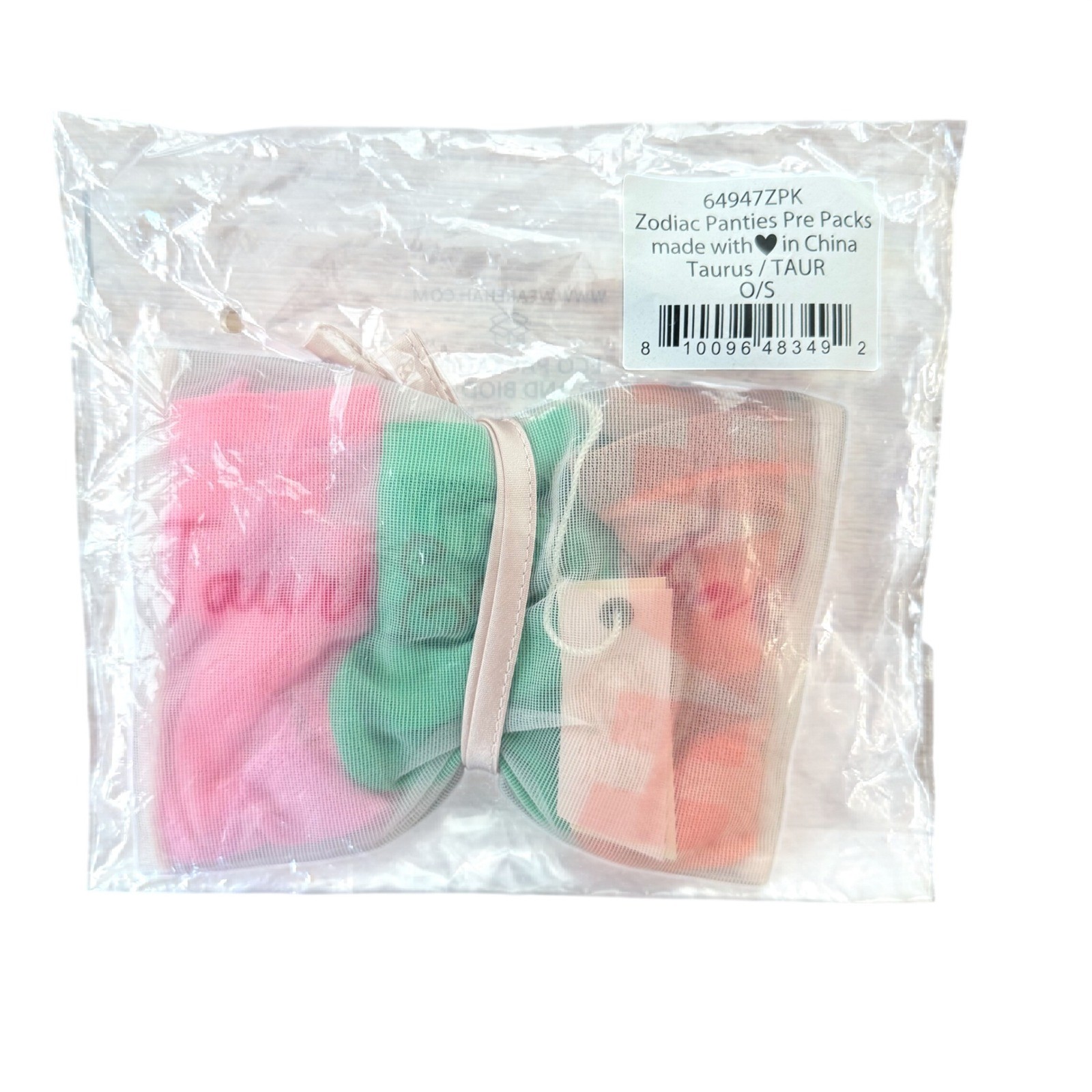 We Are HAH Taurus Zodiac Panties 3 Pack Mesh Thong One Size NEW