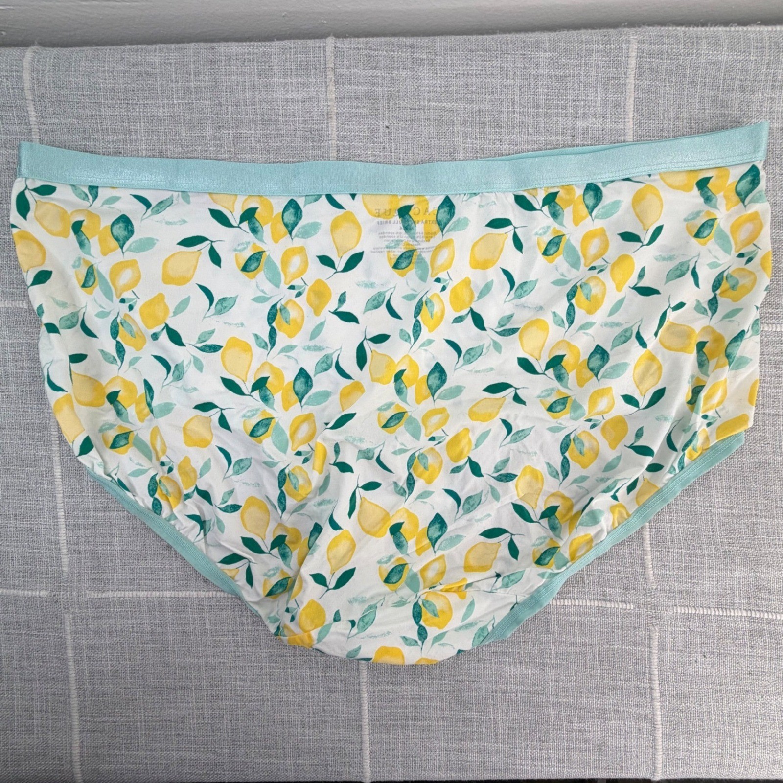 Cacique 22/24 Lemon Print Extra Soft Full Brief Underwear Panties NEW Plus Size