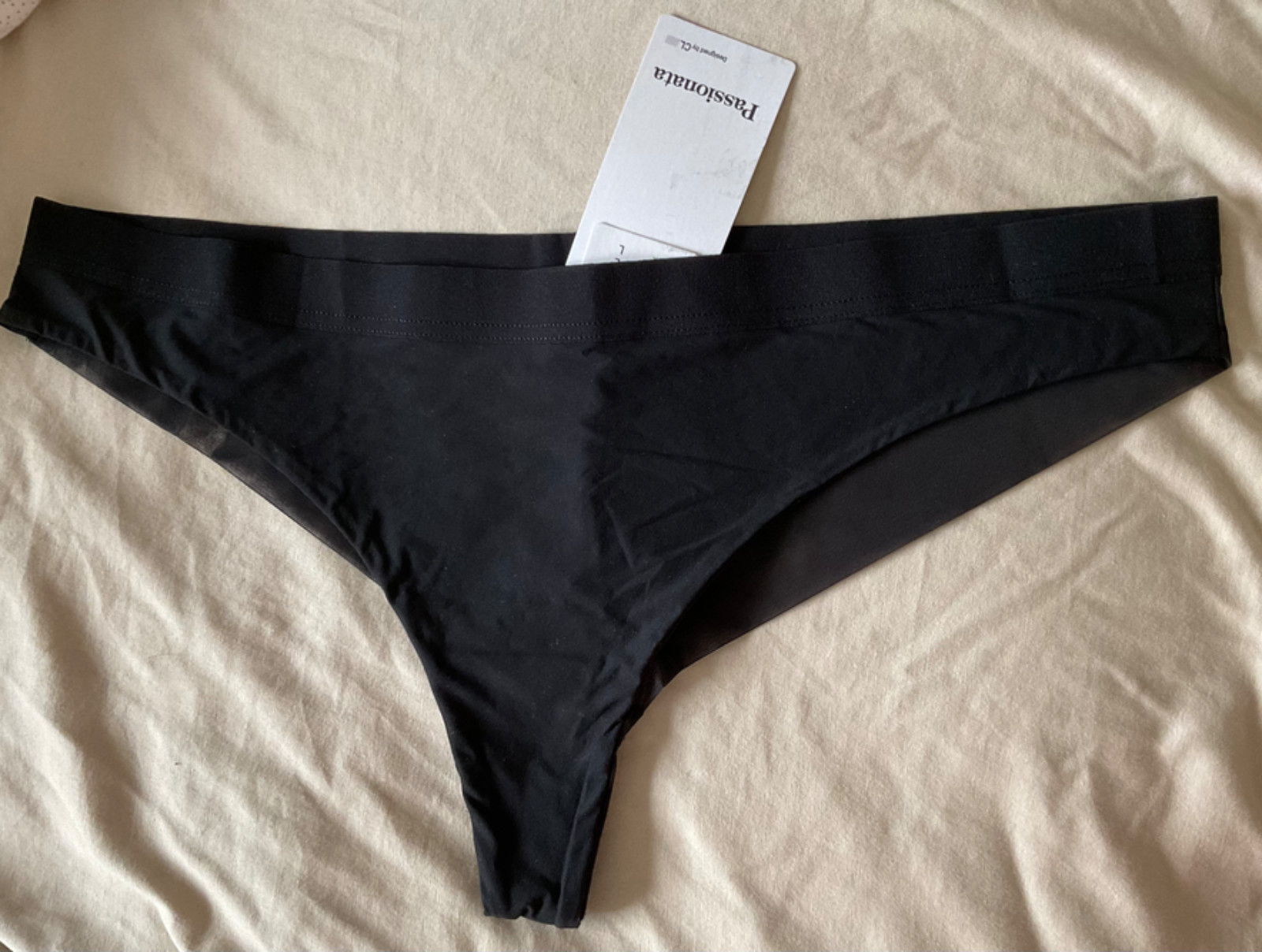 Passionata – Black High Leg Style Knickers Fine Mesh Back Size Large – BNWT