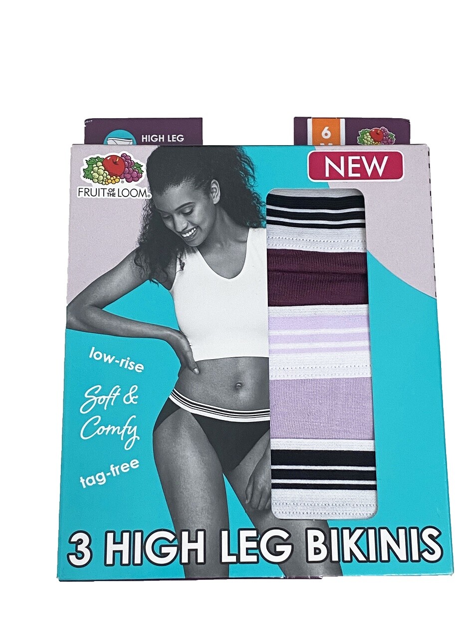Fruit Of The Loom® Women’s 3pk Modal High Leg Bikini “Boyfriend Style” NEW!!