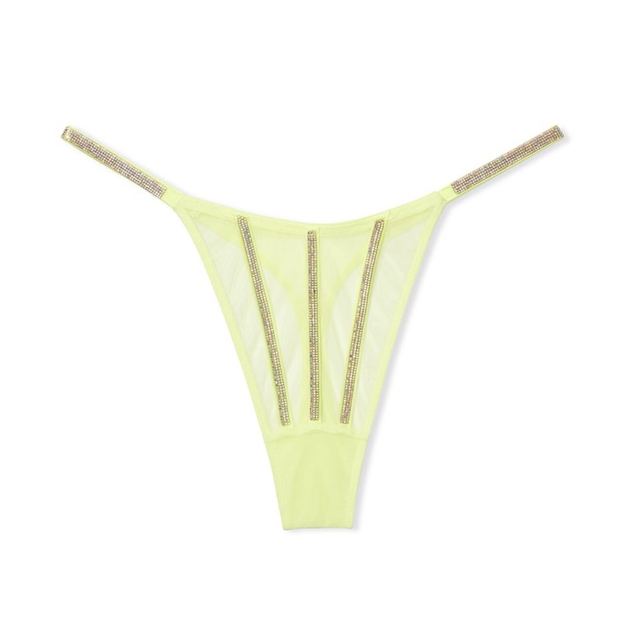 NWT Victoria’s Secret Very Sexy Sheer Shine Thong Sz L – Citron Green