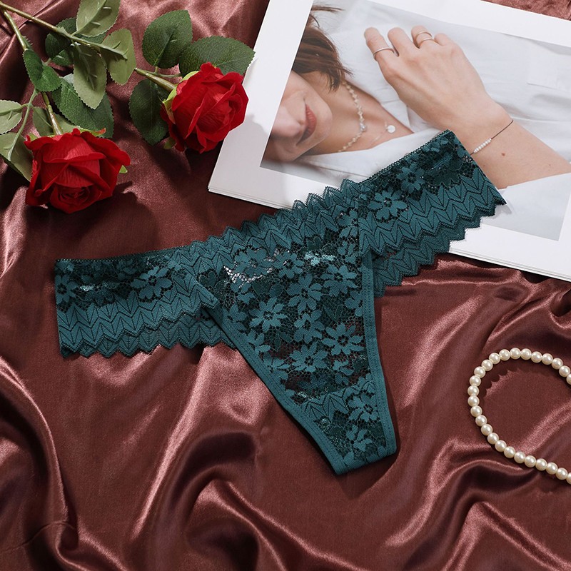 4 Pack Lot Sexy Womens See Through Lace Panties Thongs G string Briefs Underwear