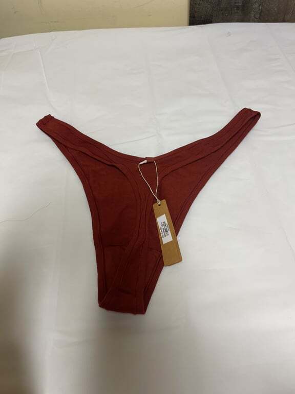 Skims Sangria Red Cotton Blend Women’s Thong Panties – Size 3X,PN-DTH-1924,W37