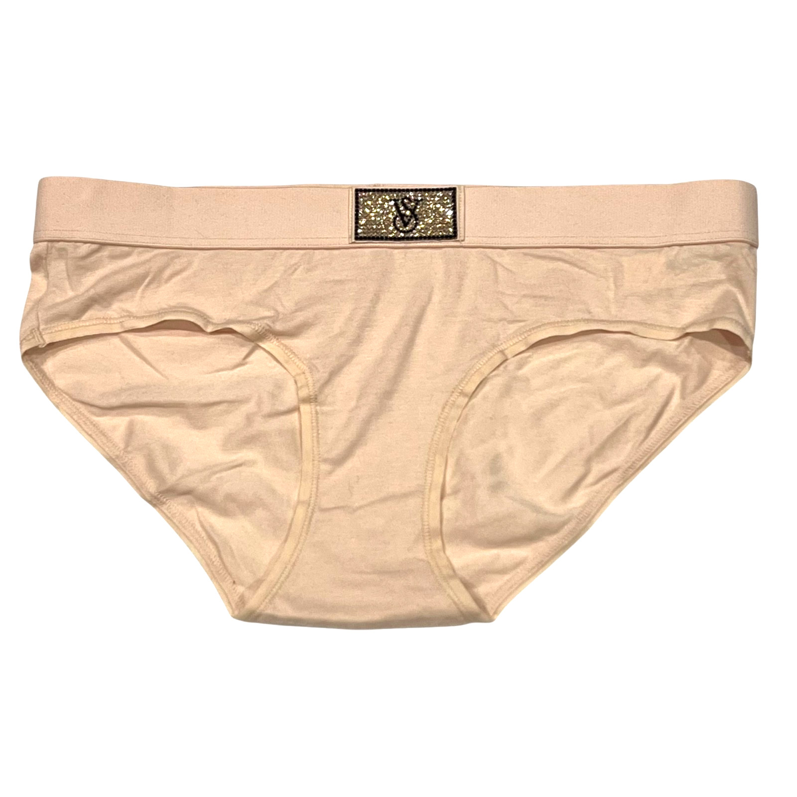 NWT VICTORIA’S SECRET Hiphugger Hipster Pantie Sz S-L-XL Cream Ivory Bling