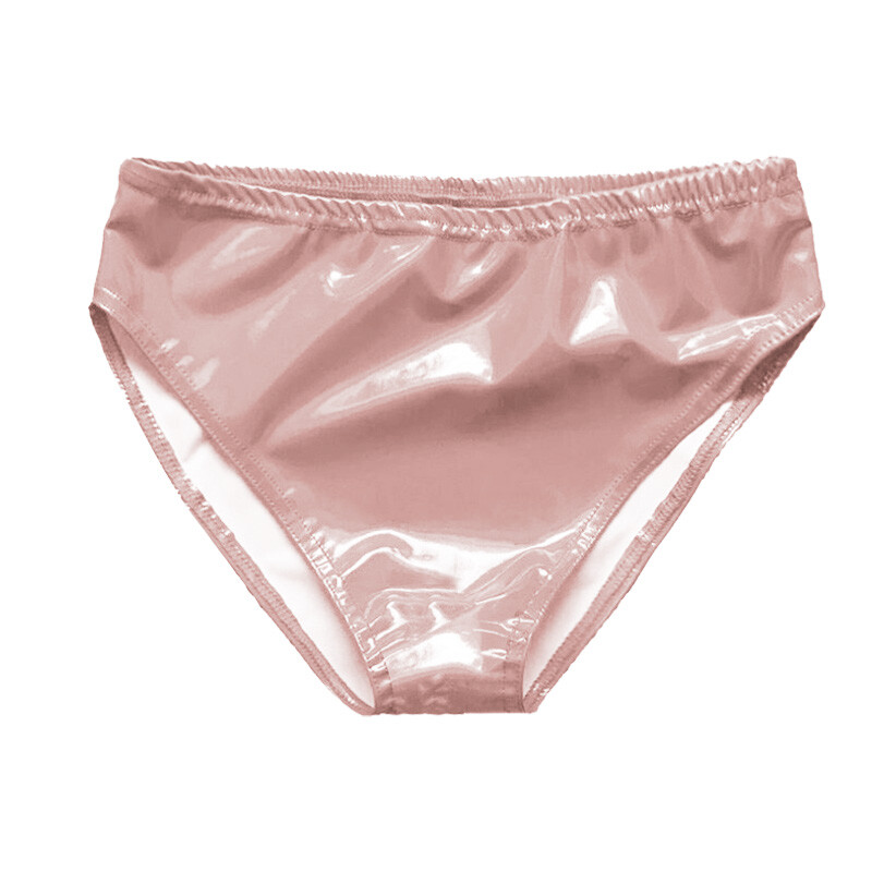 PVC Leather Womens High Waisted Booty Shorts Brief Latex Liquid Nightclub Panty