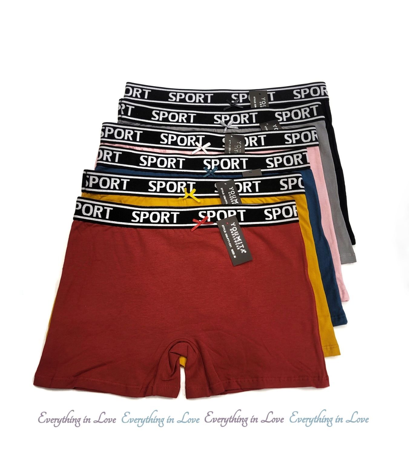 Youmita Ladies Soft Stretch Cotton High Rise Sport Boxer Brief Shorts Boyshorts
