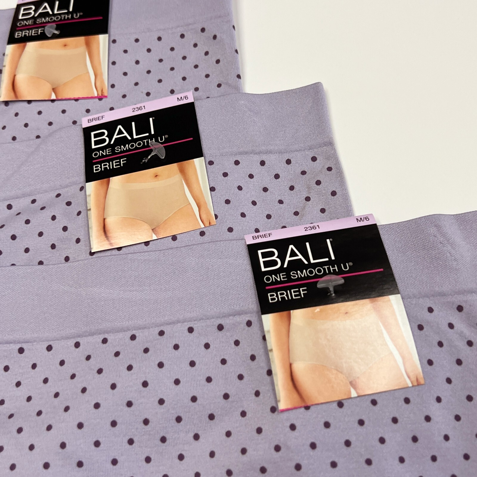 3 Bali One Smooth U Brief Panty M 6 NWT 2361 3 PACK