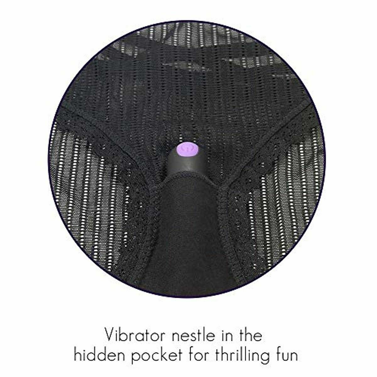SECRETS LACE THONG VIBRATING UNDERWEAR W/REMOTE BLACK (ONE SIZE) FIT ALL PANTIES