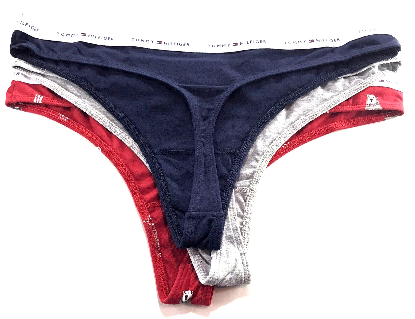Tommy Hilfiger -Large- Thong Women’s Cotton Panties – 3 Pack – See Description