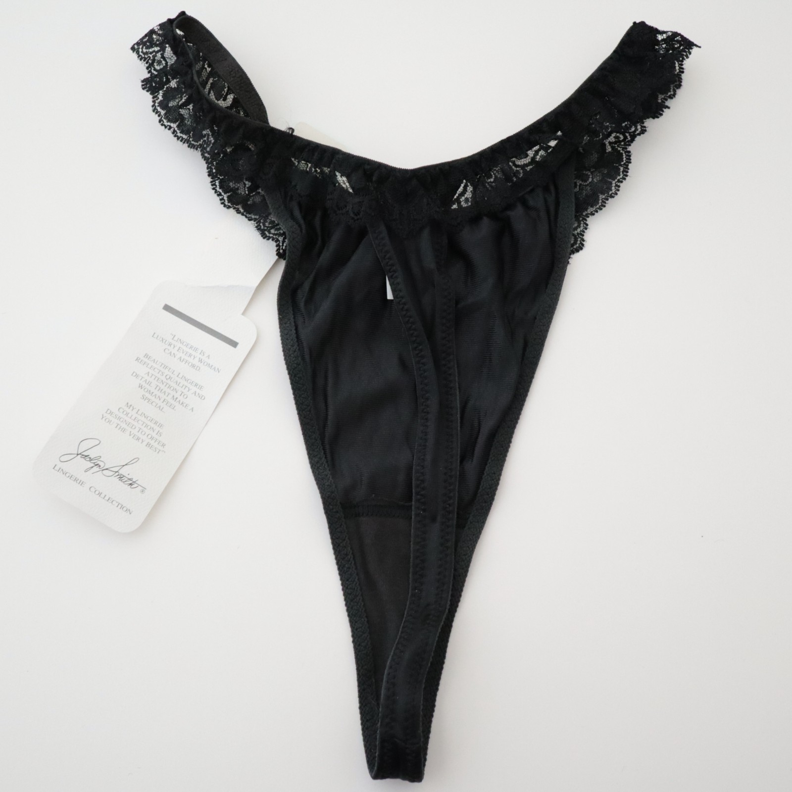 NEW Jaclyn Smith VTG 90s High Cut Silky Nylon High Cut Thong Panty XL X-LARGE