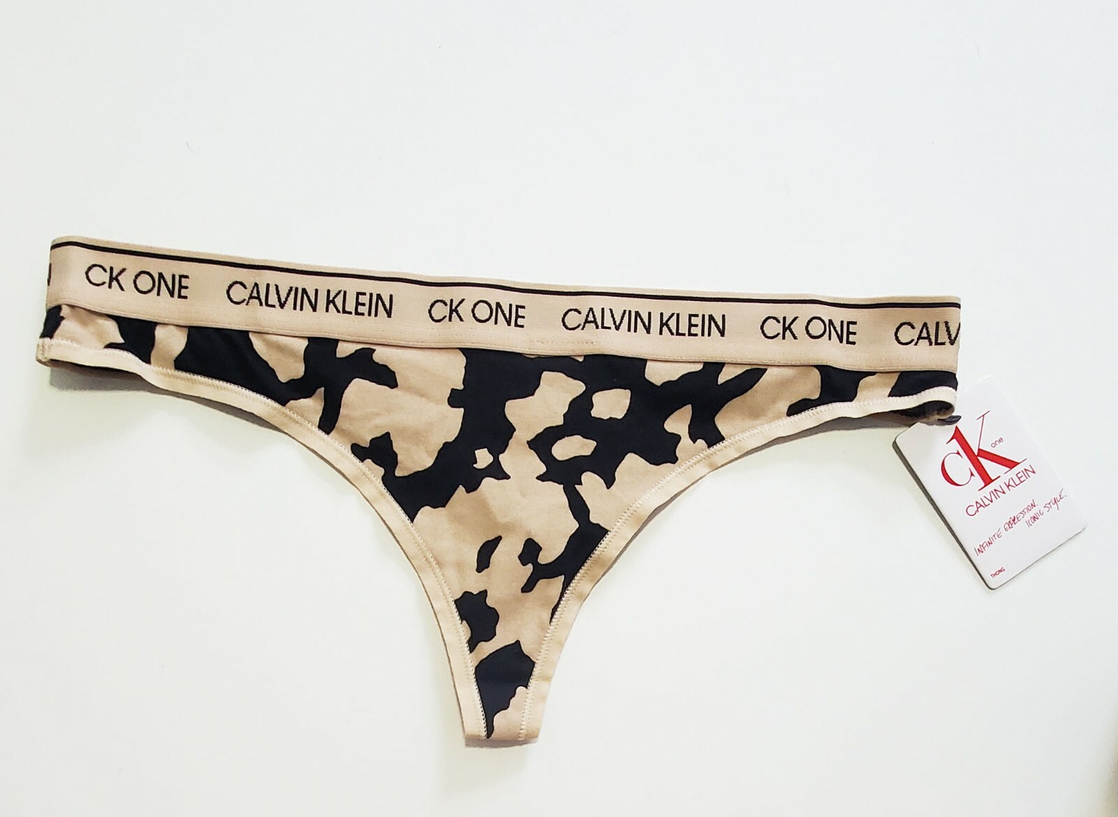 Calvin Klein CK One Cotton Thong Panty Charming Khaki QF5733 Sz L – NWT