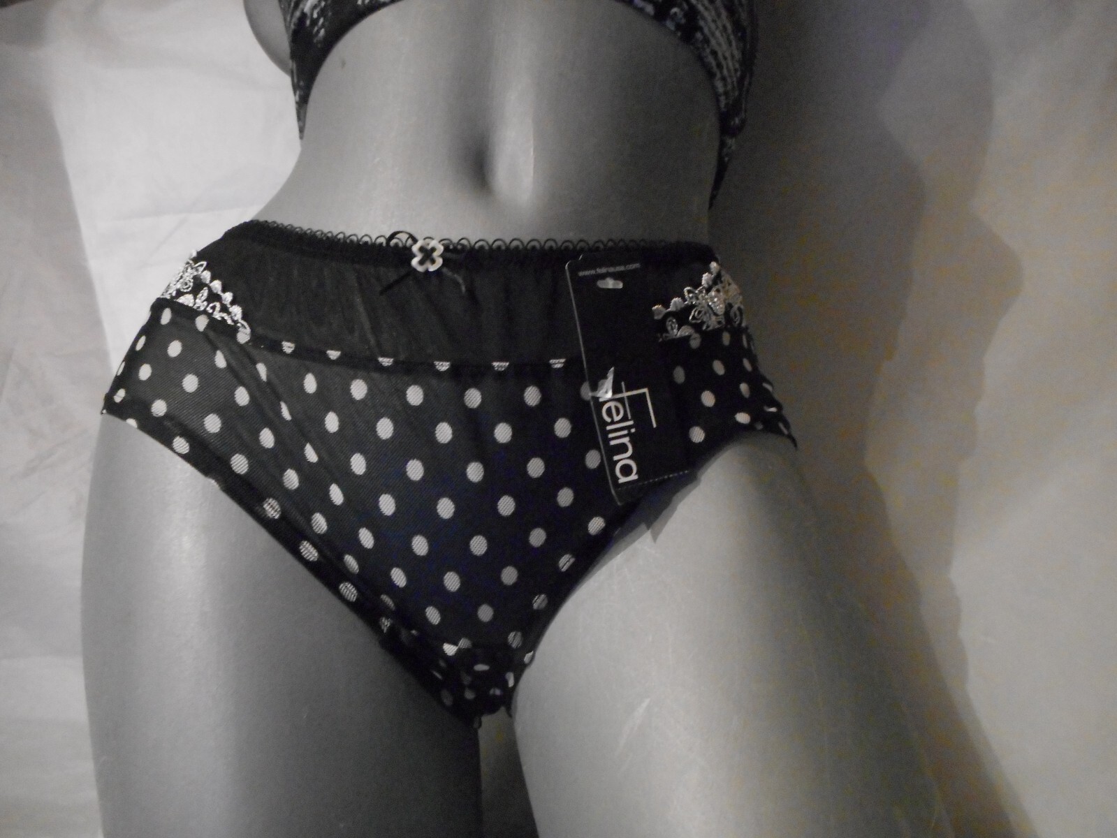 Felina’s Black Pol KA Dot Hipsters Panty Medium & Extra Large