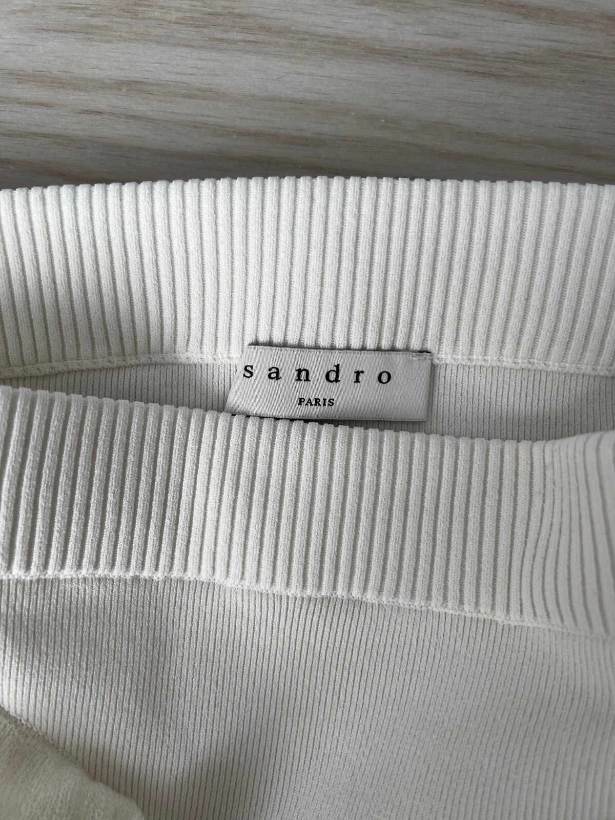 Sandro Paris Belinda Ruffled High Waisted Rib Panty Underwear White ( US 8 )