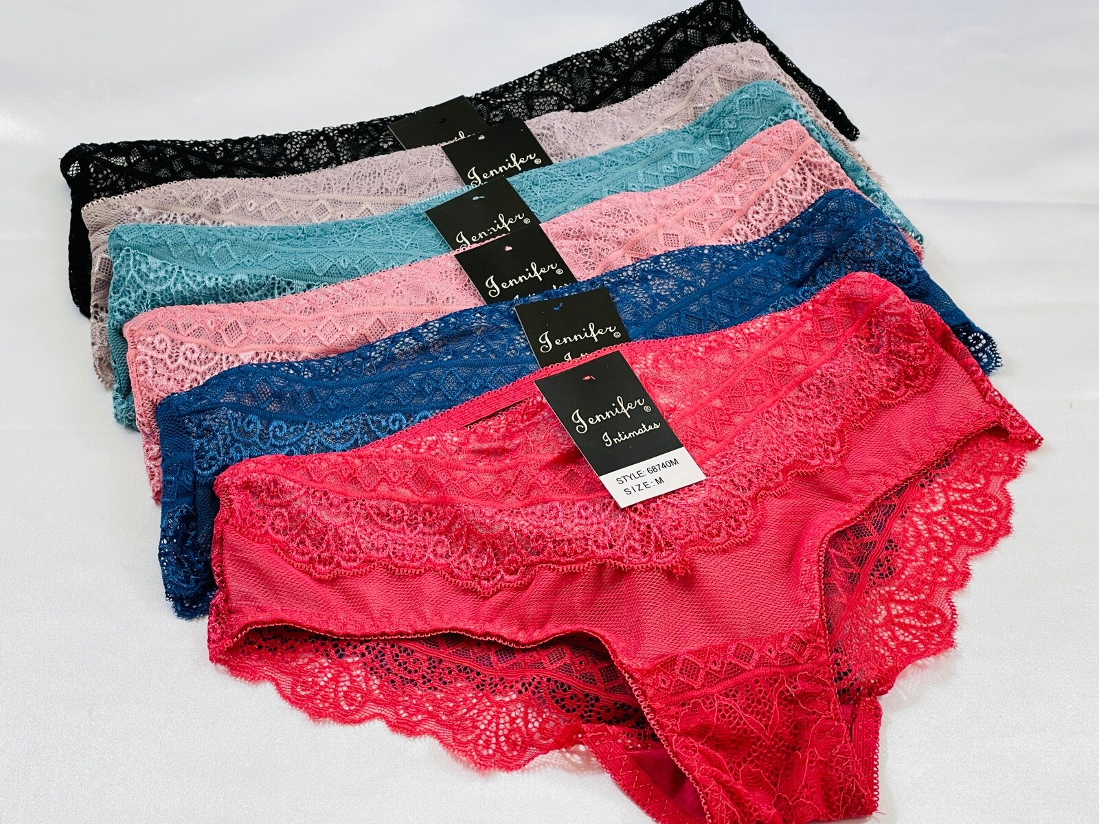 6-12 Women’s Bikini 2 Tone Lace Sexy Panties JE26 Underwears Cheeky Hipster S-XL
