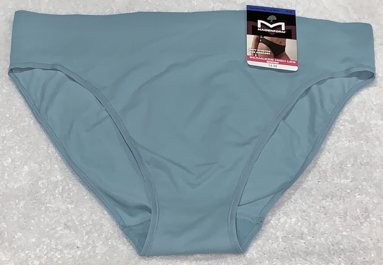 MAIDENFORM M Seamless Sunday Morning Blue High Leg Bikini Panty Womens Sz M L XL