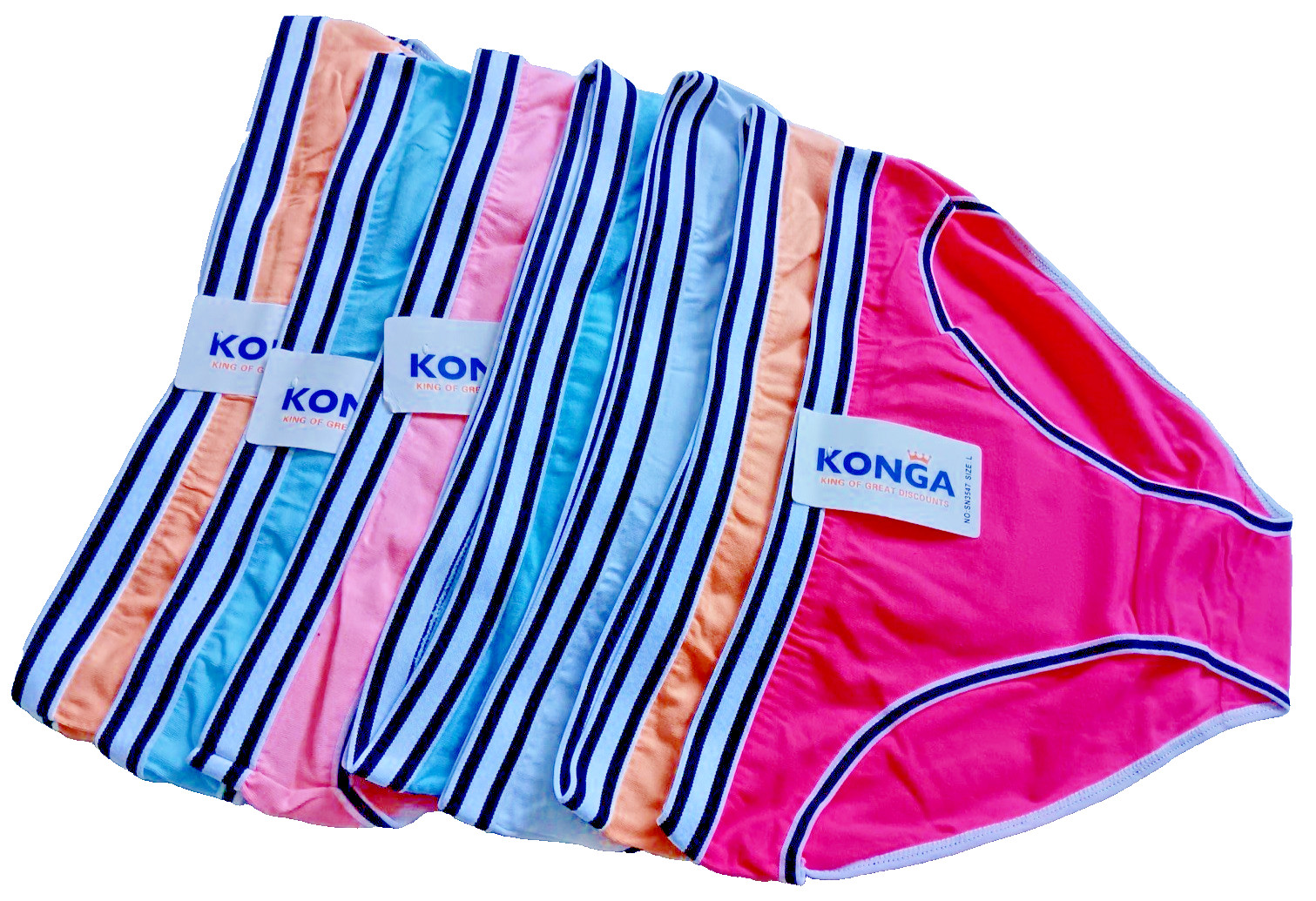 konga bikini cotton & Elastane panties for women solid color size of L and XL