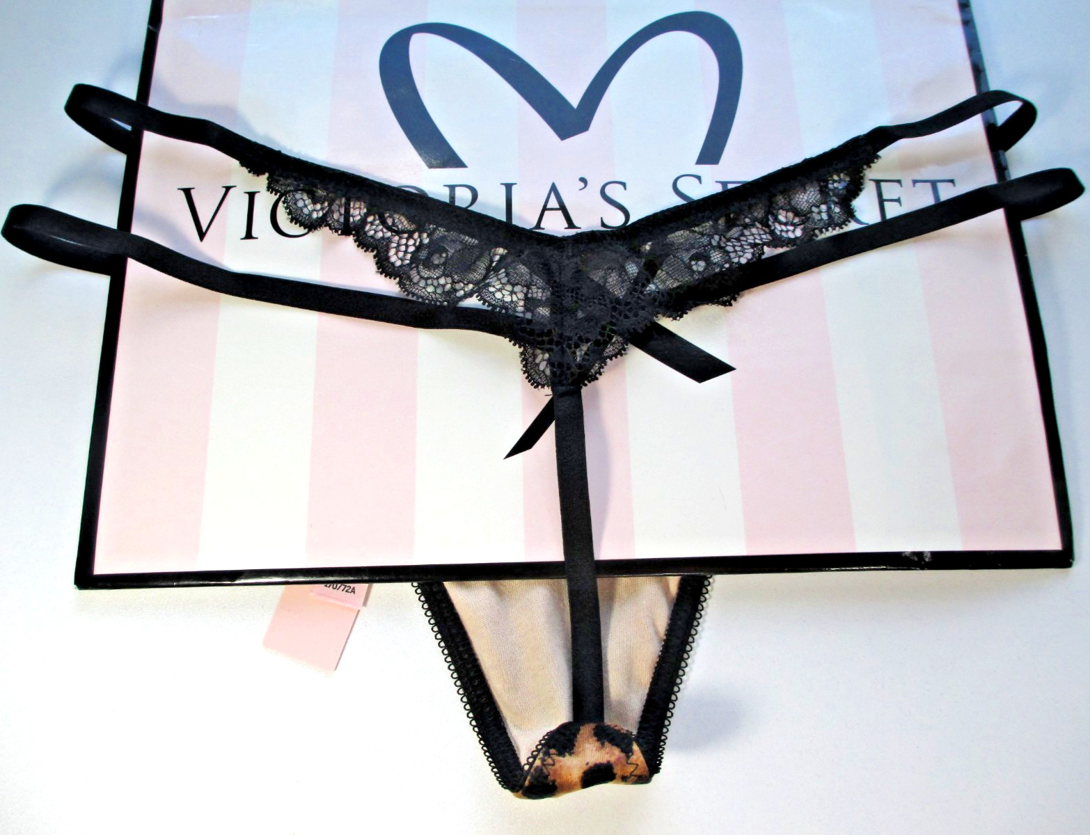 VICTORIA’S SECRET VERY SEXY V-String Thong Panty S M L XL Leopard Cutout Strappy