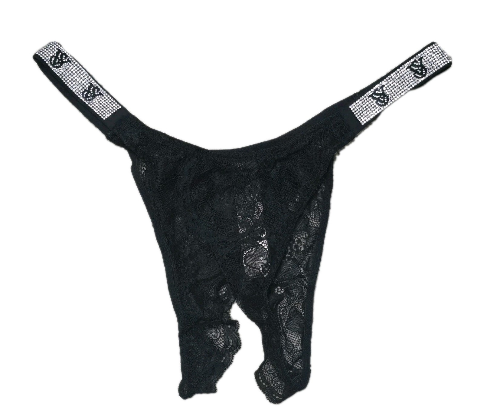 Victoria’s Secret Bombshell Shine Strap Brazilian Crotchless Panty Medium