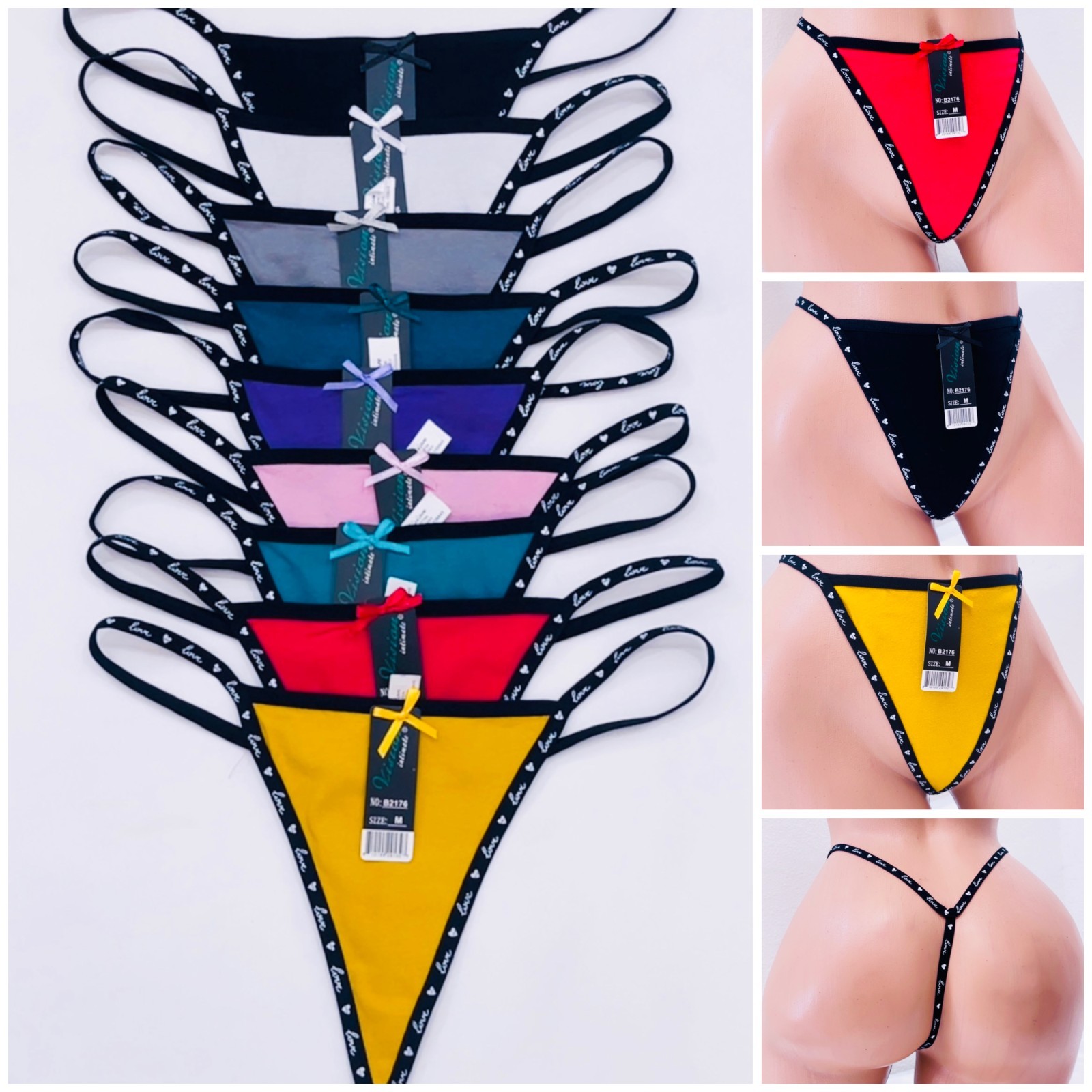 6 Women Cotton Yoga Sport Thongs Panties Lot G String underwear Pack 2176 S-XL