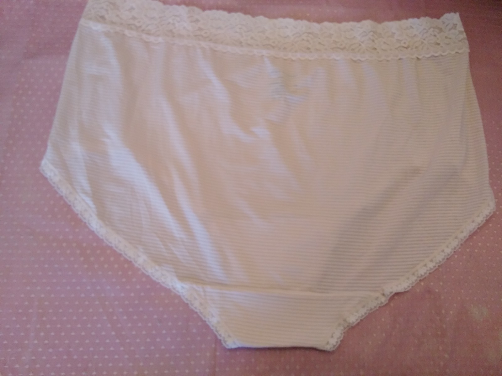 Panties Vanity Fair SZ 11 4XL 100% Soft Nylon Silky Striped Sissy Grannie