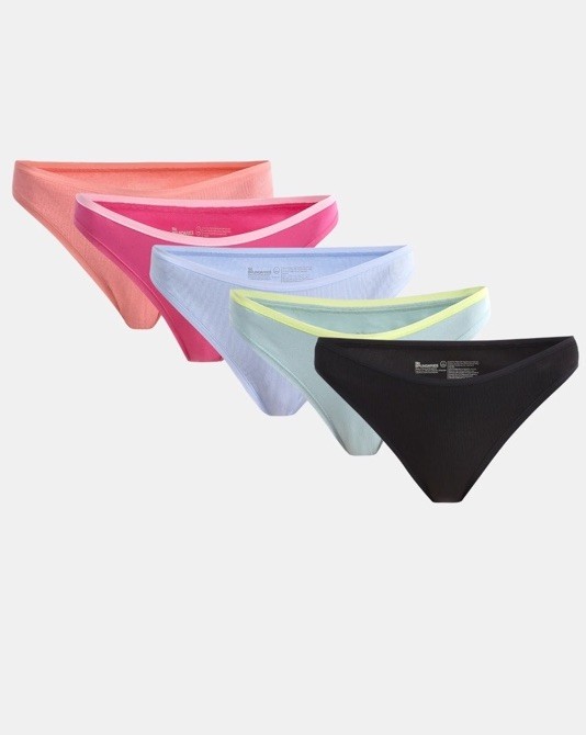 No Boundaries Women Mid Rise Bikini Panties 5 Pair Multicolor Size XXXL (22)
