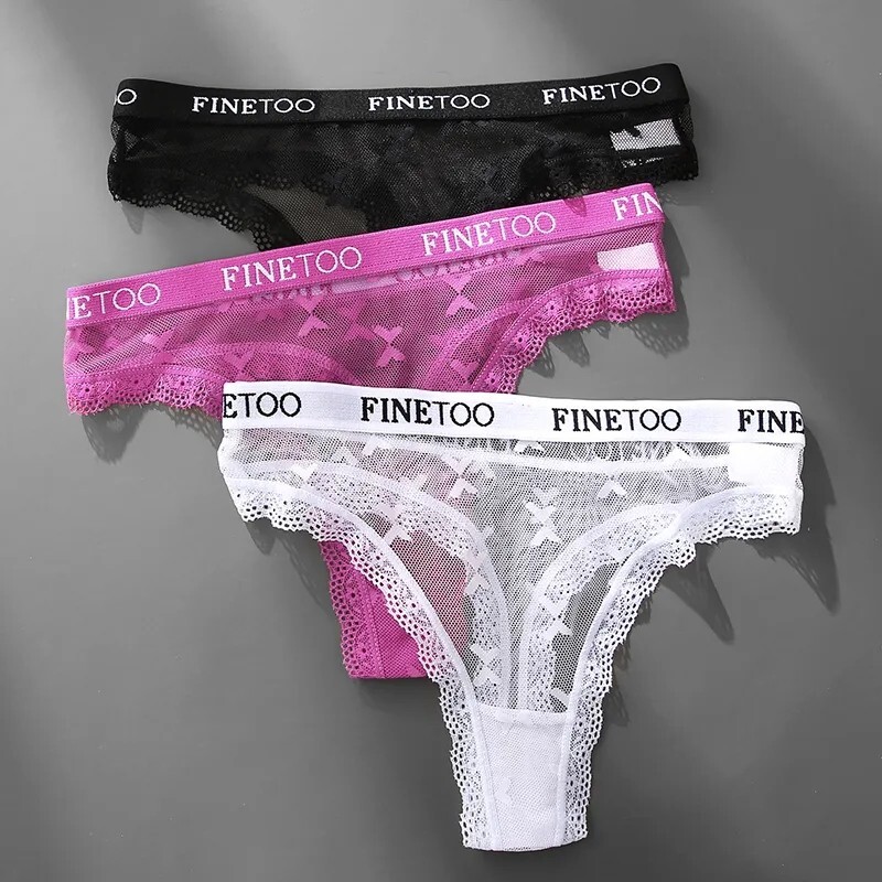 Women’s String Lot 3Pcs Lace Comfortable Panties Size Of Your Choice