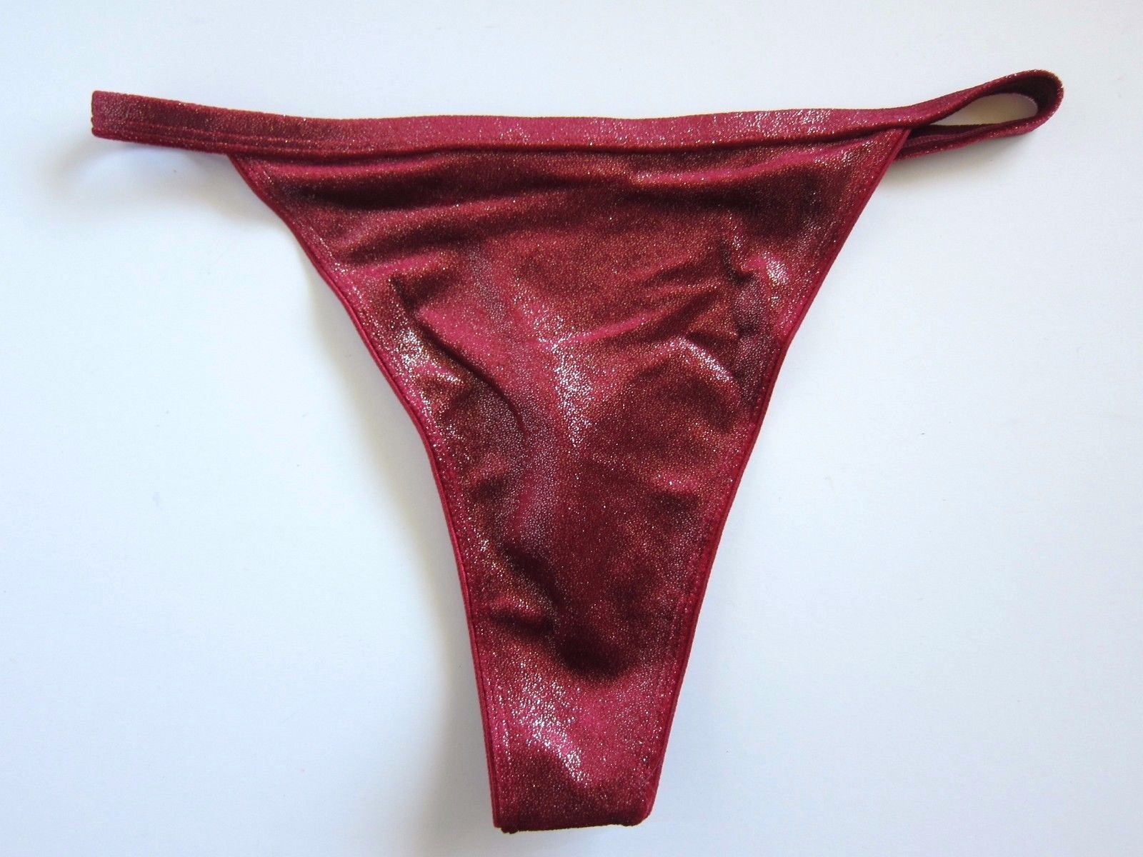 1 NEW Express VINTAGE 90s High Cut Glitter Velvet-Like Thong Panties SMALL