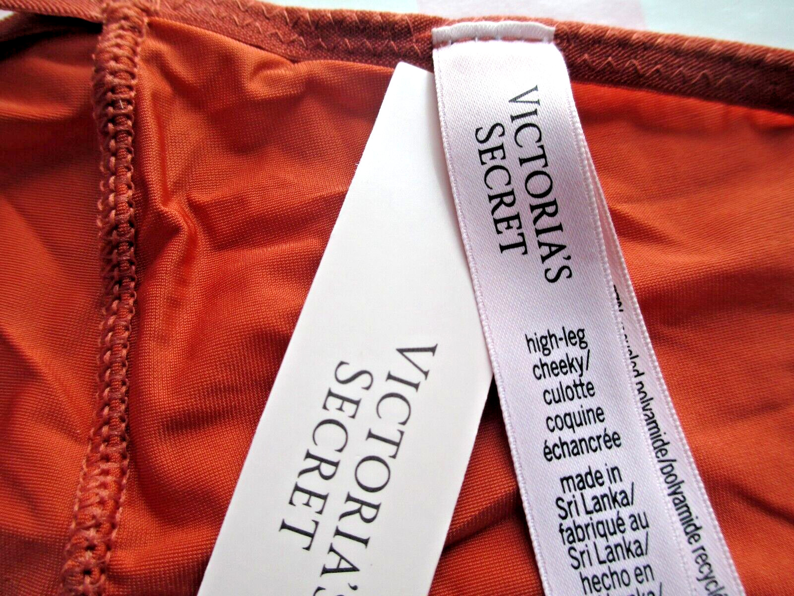 VICTORIA’S SECRET VERY SEXY High Leg Cheeky Panty S M Orange NWT Strappy Back VS
