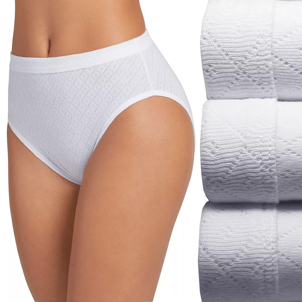 Jockey Women’s Elance Breathe 3-Pk French Cut Panty Set 1541 White 6