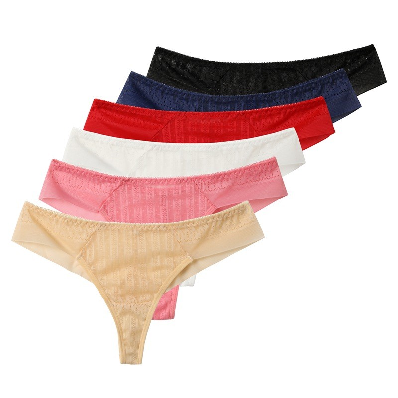 6 Pack Lot Sexy Womens See Through Sheer Panties Thong G-string Underwear Briefs