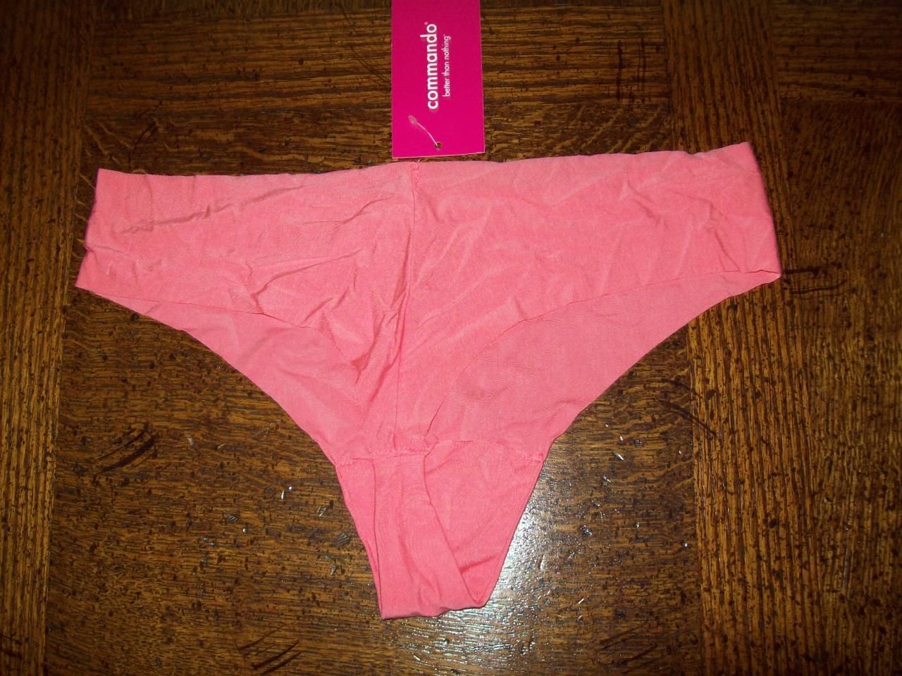 NWT COMMANDO STRETCH BUTTER MID RISE THONG PANTIES CT16 COR CORAL L