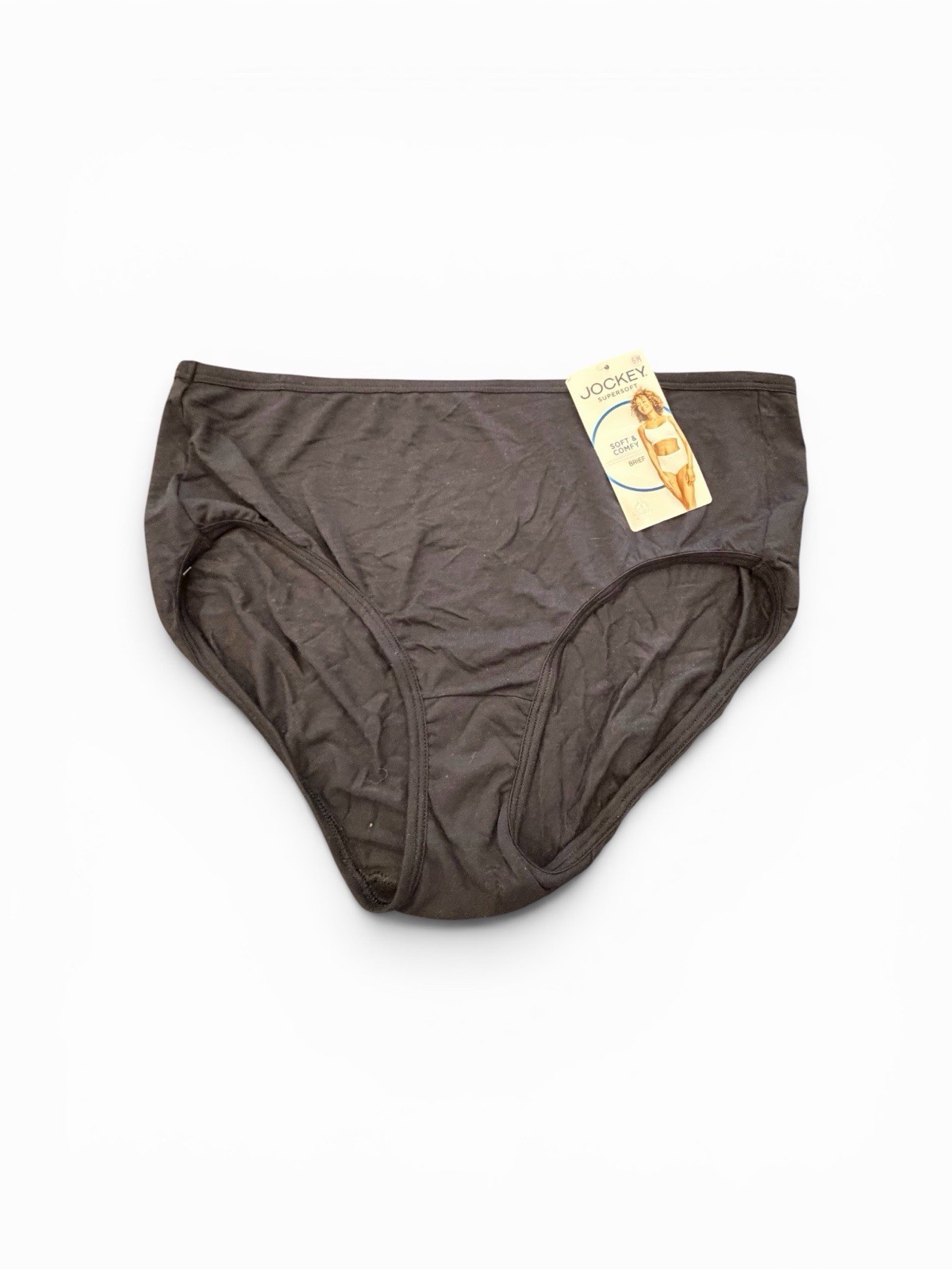 Jockey Women Super Soft & Comfy Brief Black Size 6 Medium Micromodal Spandex NEW