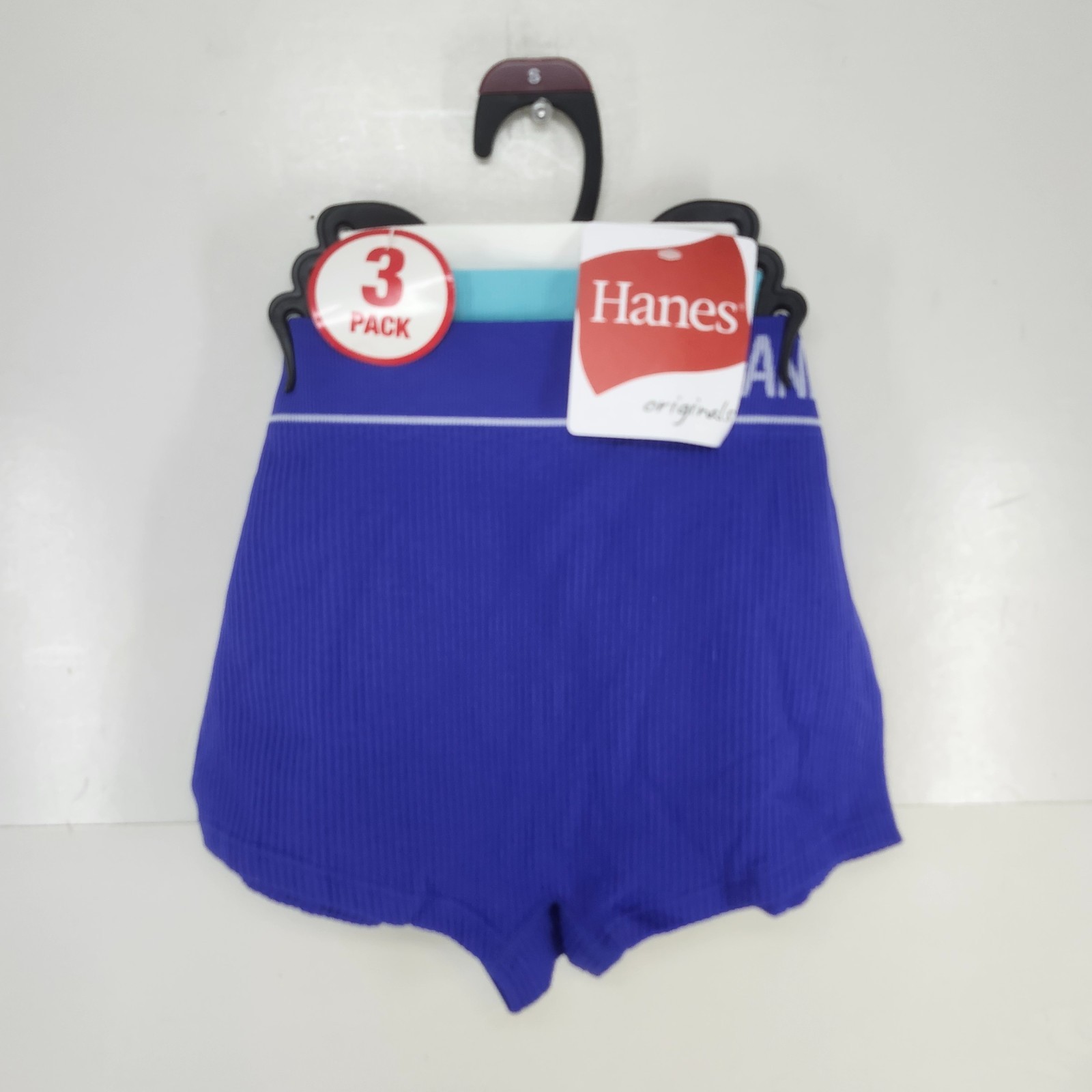 Hanes Originals Womens Seamless Ribbed Boy Shorts Boyfit Underwear 3 Pk Panties
