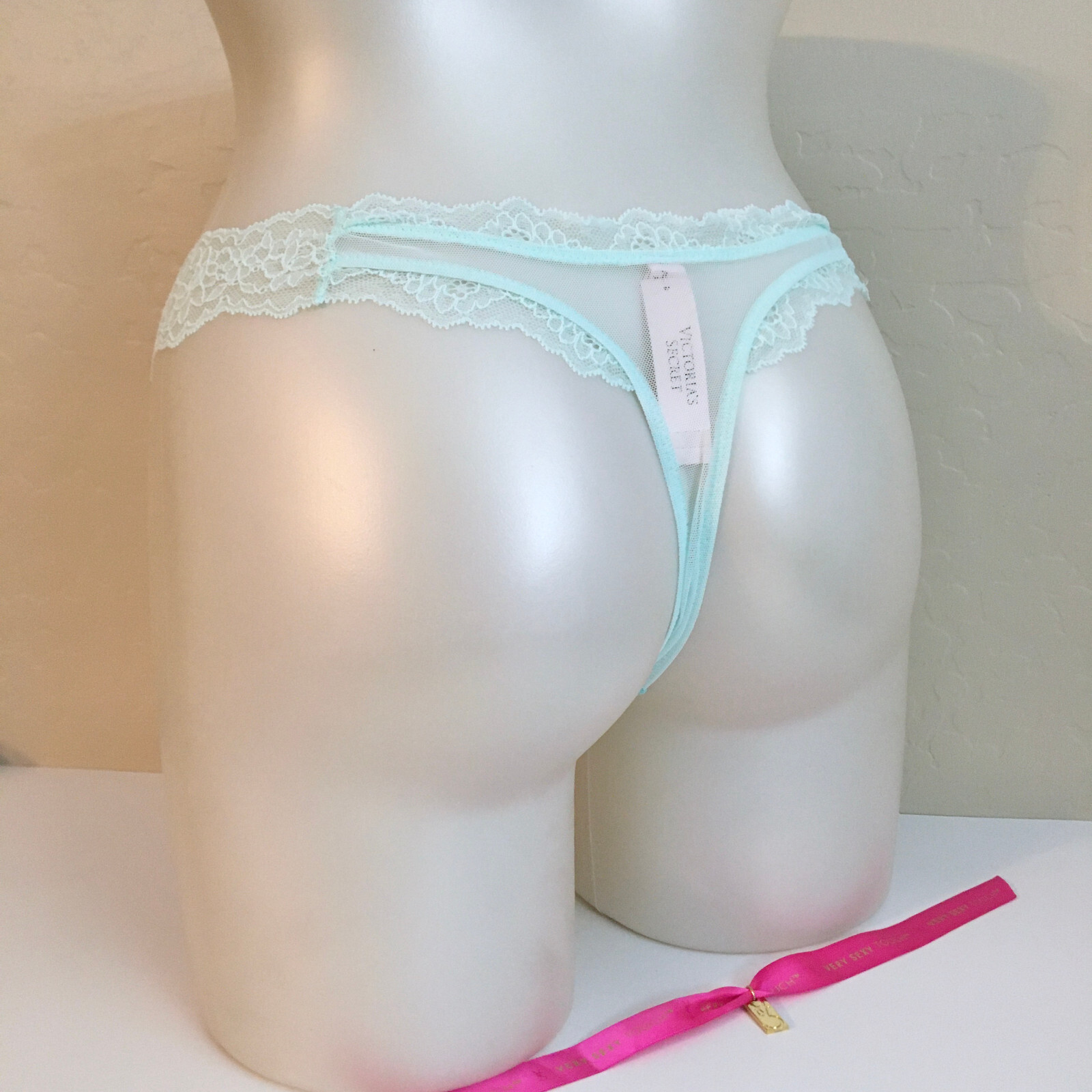 Victorias Secret SEXY Bombshell Dream Angels THONG Panty Panties Mint Lace NWT