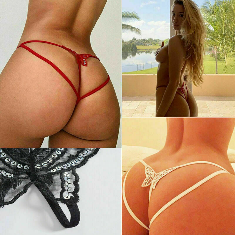 Underwear Panties Briefs Sexy Lace Butterfly Lingerie Thong G String 6 Colors