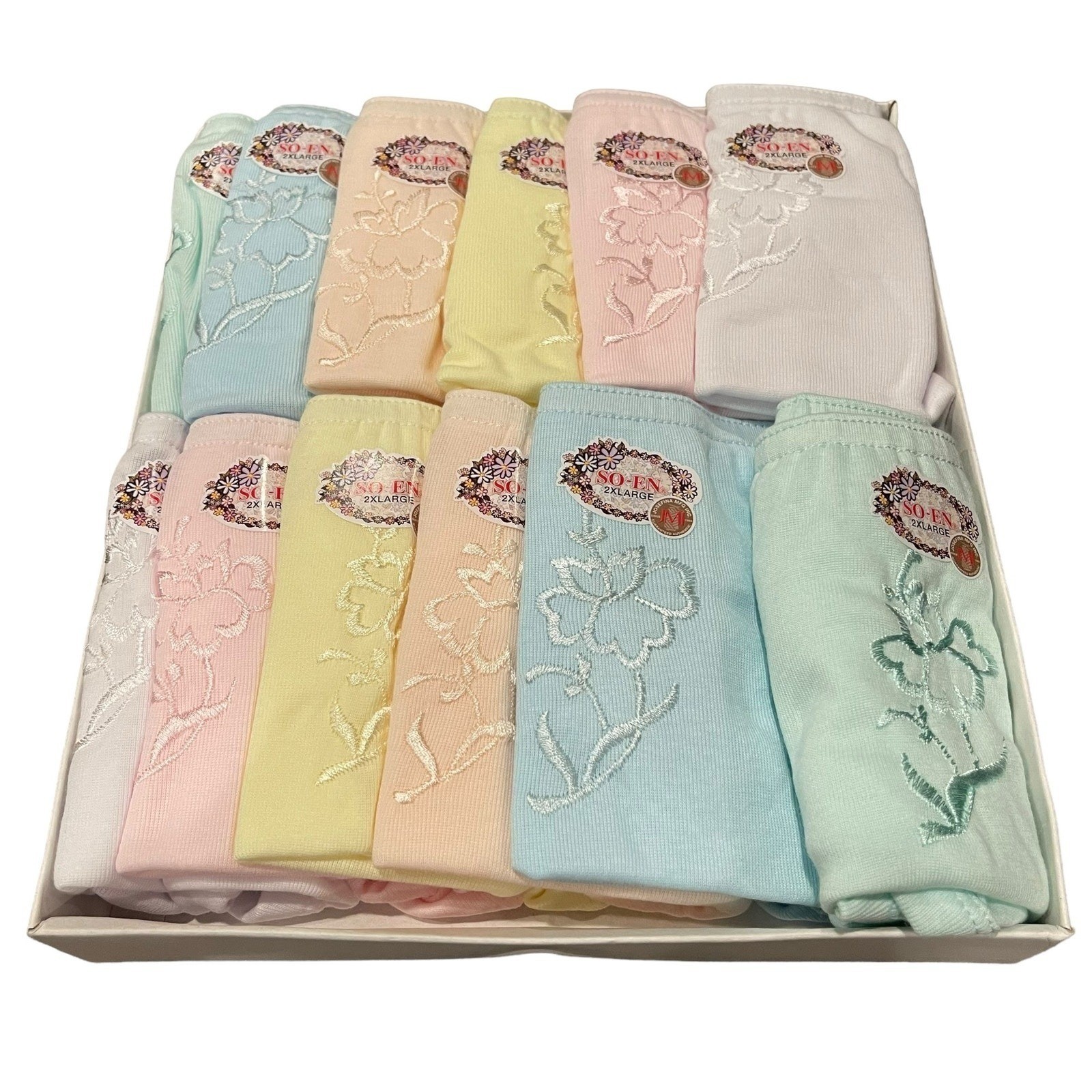 Soen SMP Semi Full Ladies Panty Pastel Color Embroidered Size 2XL