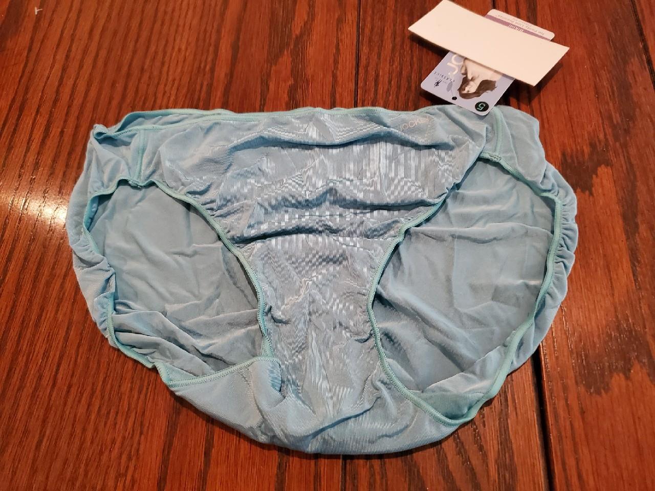 NWT JOCKEY No Panty Line TACTEL NYLON BIKINI PANTIES 1370 421 aqua size 6