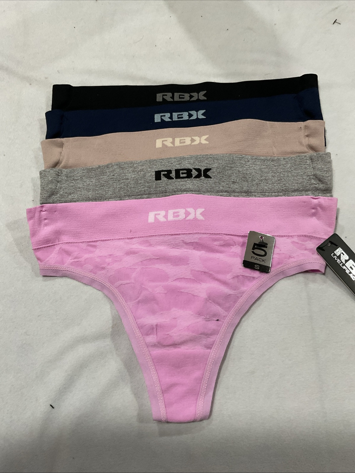 RBX Women’s 5 Pack Thong Underwear Size S