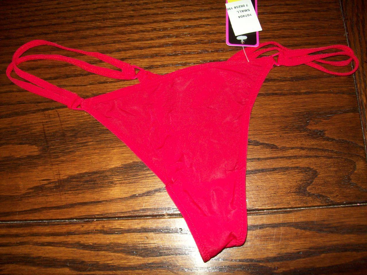 NWT BETTY JADE DOUBLE G string SIDE THONG PANTIES NYLON DP124121 RED S M L