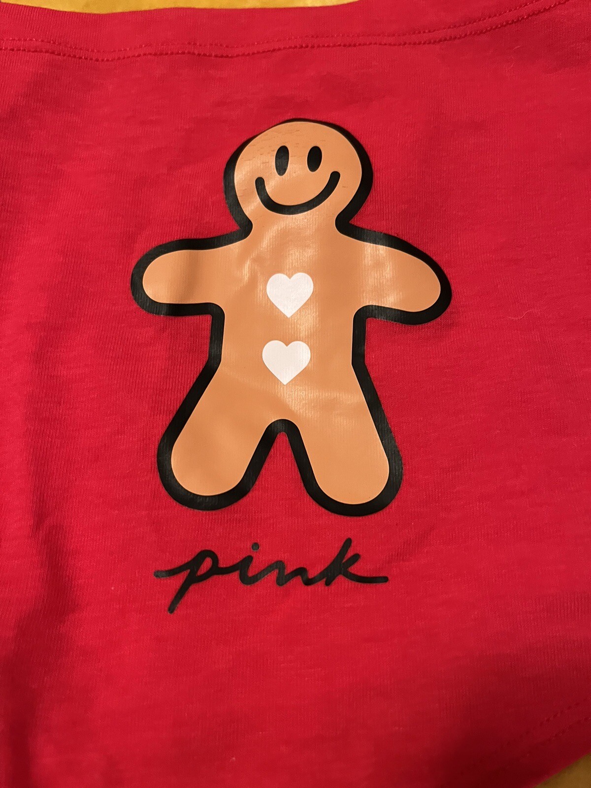 Victoria’s Secret Pink Red Gingerbread Man Boy shorts Panties XL New NWT