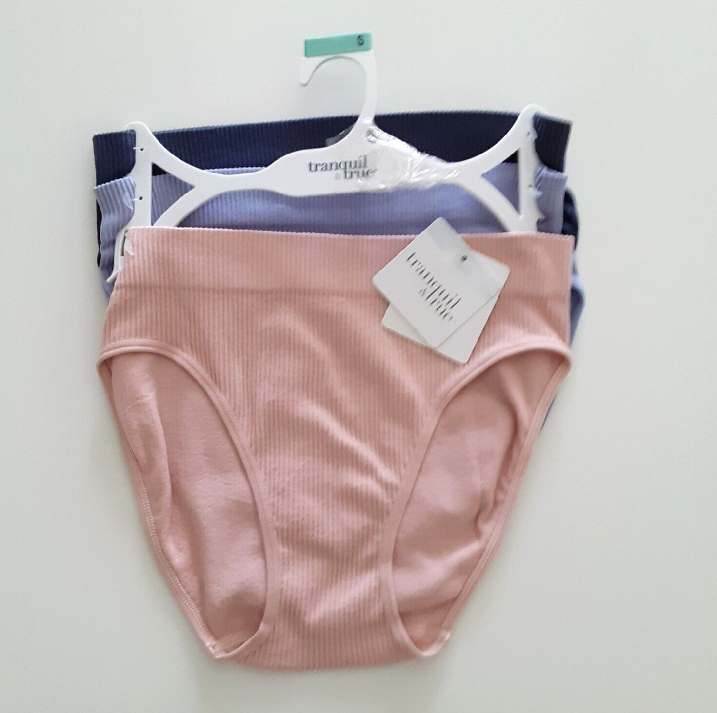 Tranquil & True Womens Size S Hipsters Ribbed Seamless Pink Purple 3 Pack
