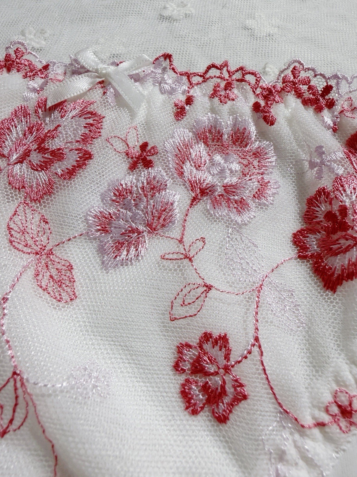 Set Of 4 US-M/JP-3L Japanese VTG Style Classic Floral Embroidery Nylon Panties