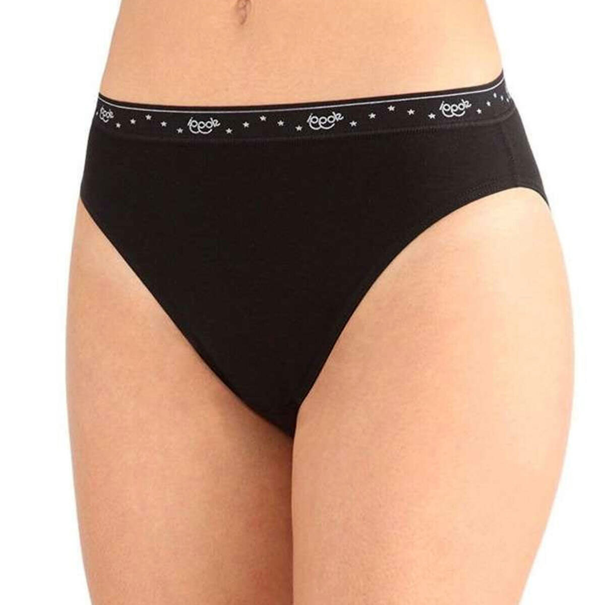 4 Women’s Sloggi 100 Tai Stretch Cotton Briefs, Stretch Logo Art 100 Tai