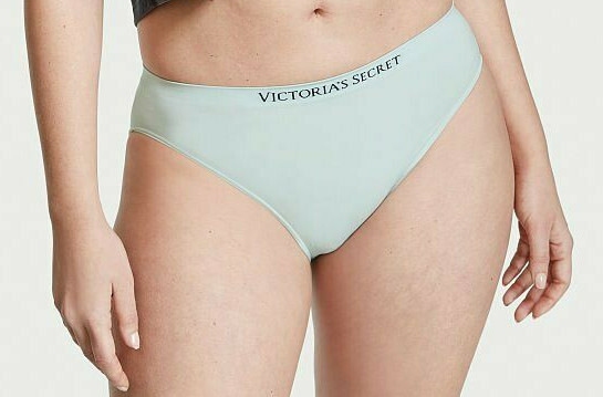 L Soft Dove Grey Gray Foggy Cloud LOGO Seamless Victorias Secret Bikini Pantie