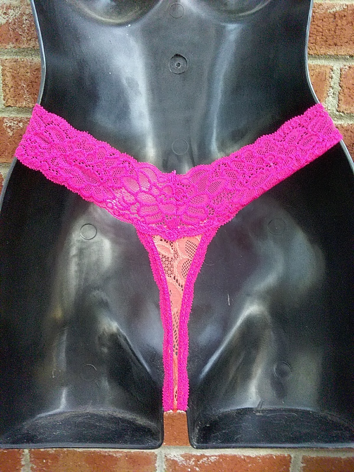 Vtg 90’s Pink & Peach Lace Thong Panties “NEW” FAMOUS MAKER No Tags 3pr XL *READ
