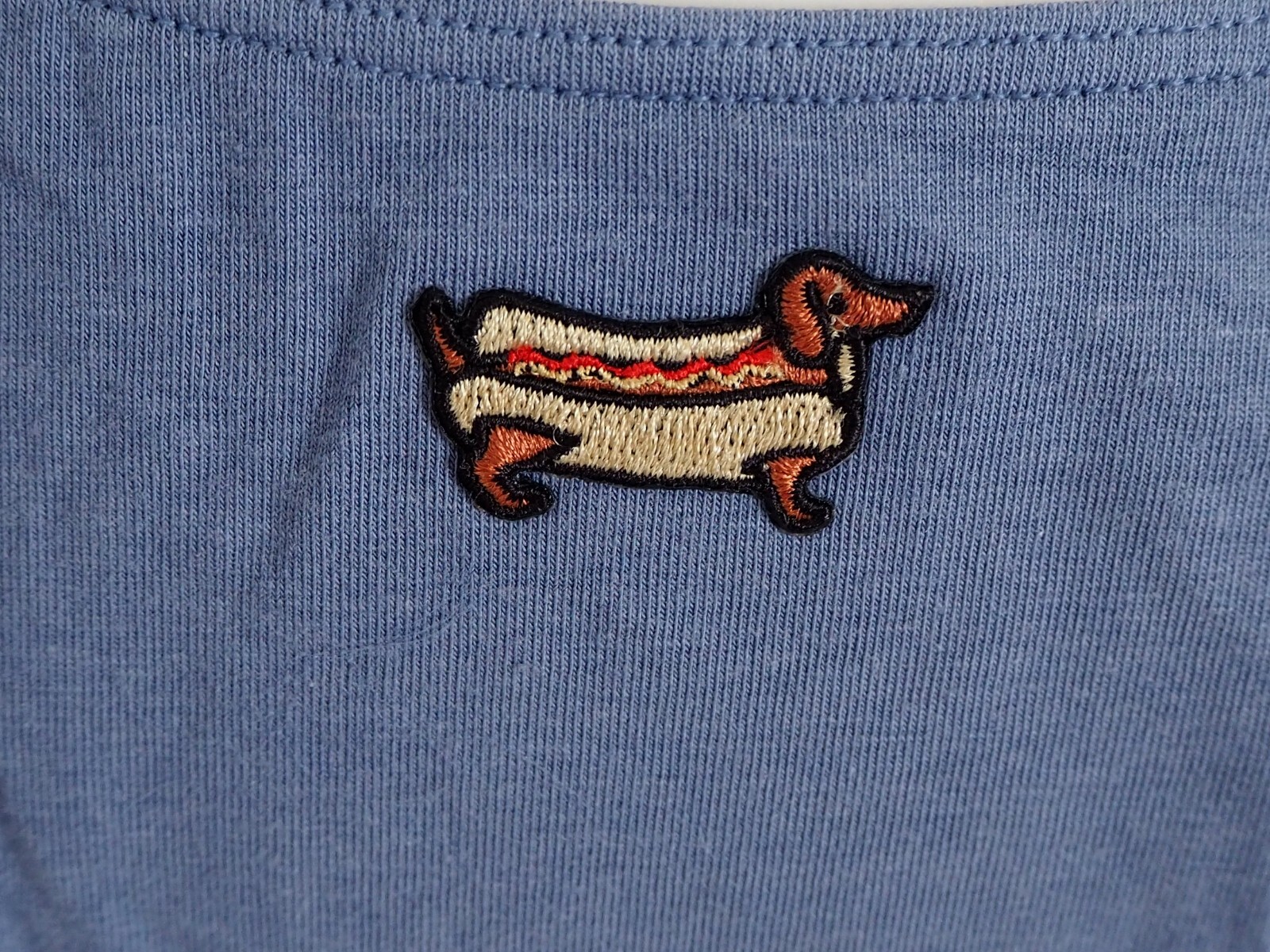 Victoria’s Secret Weiner Blue Dachshund High Leg Thong Panties Hot Dog Sz M NWT