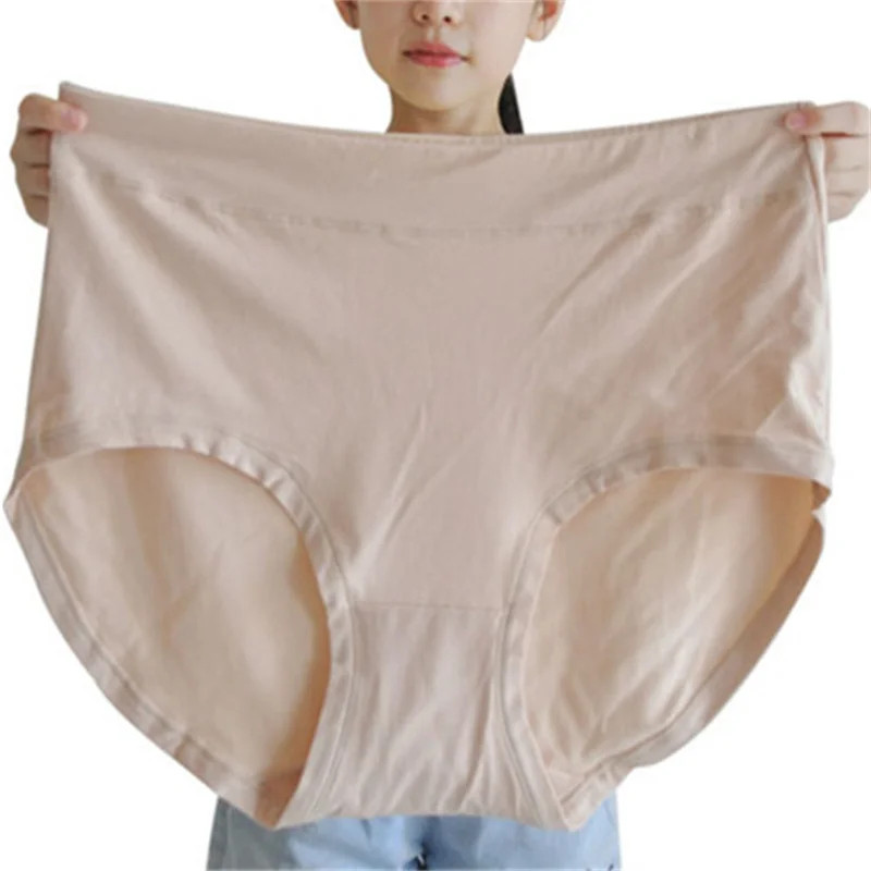 Plus Size Panties Women Milk Silk High Waist Breathable Soft Briefs 150kg