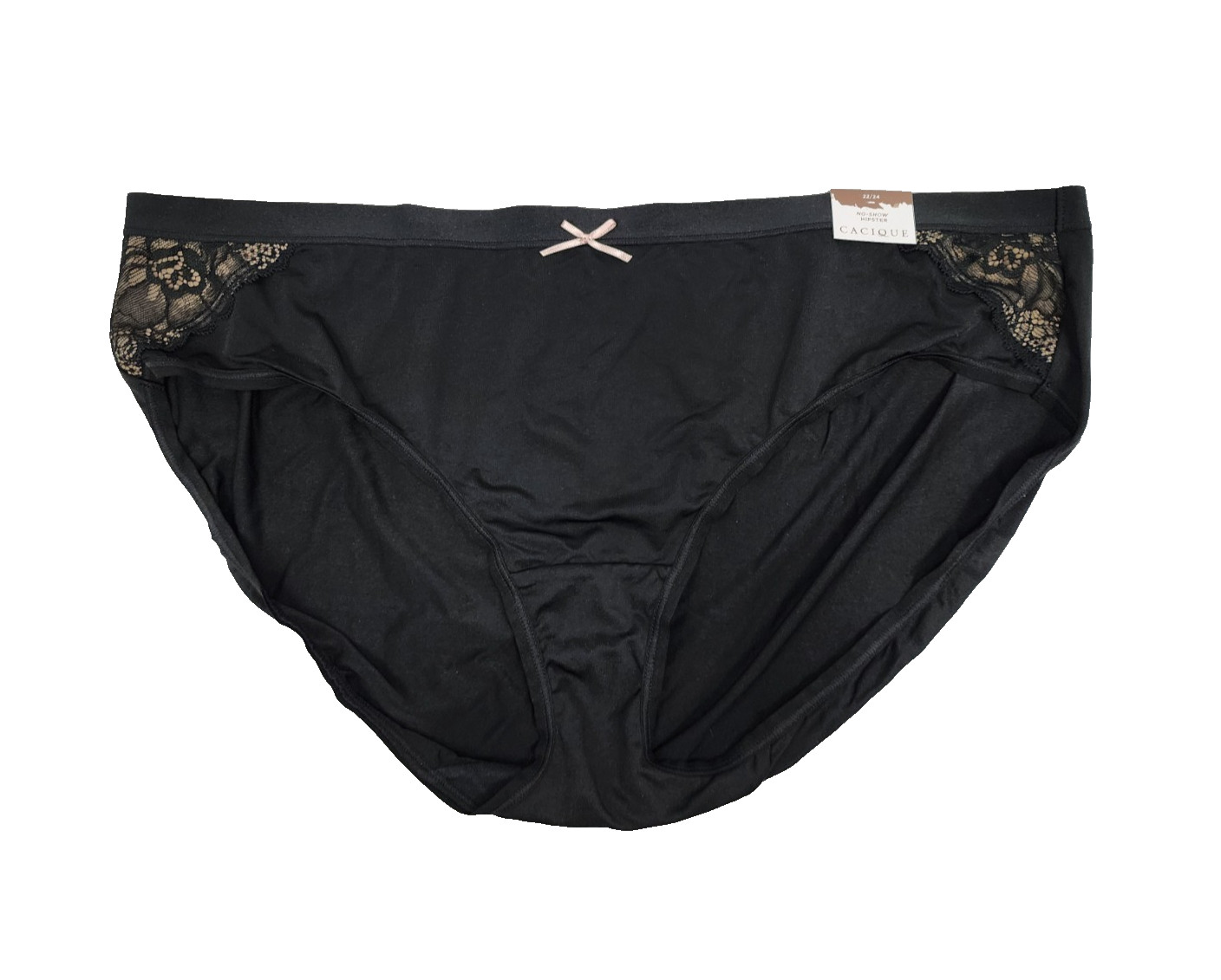 Lane Bryant Cacique Lace Back No Show Hipster Panty/Underwear Black Size 22/24