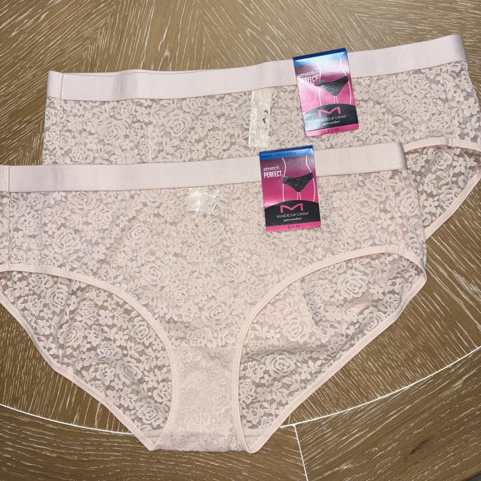 Maidenform Lace Brief 2 Pack Women’s Stretch Pure Comfort Panties Size 8 XL